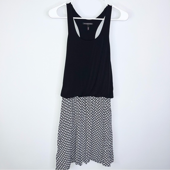 VICTORIA’S SECRET Black Floral Knit Racer Tank Fit & Flare Mini Dress Small - Picture 10 of 12